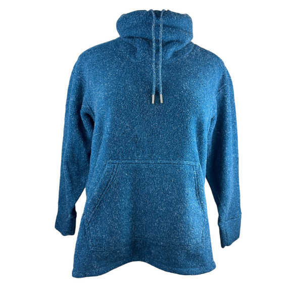 NIKE Fleece Cozy Funnel Cowl Neck Sweatshirt Blue Oversized Sweater Size XS - Picture 2 of 16